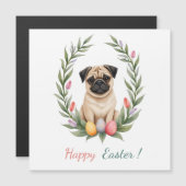 Paaskaart met een afbeelding van een mopshond (Voorkant / Achterkant)