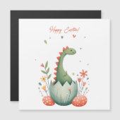 Paaskaart met een dinosaurus in pastelkleuren (Voorkant / Achterkant)