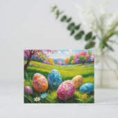 Paaskaart met eierkunst briefkaart (Staand voorkant)