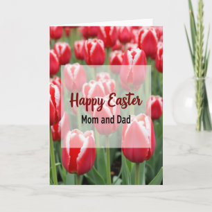 Paaskaart met scharlaken bloemmotief kaart