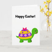 Paaskaart met Stippen Schildpad Kaart (Gele Bloem)