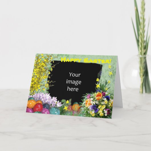 Paaskaart met uw foto feestdagen kaart (Voorkant)
