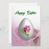 Paaskaart met waterverf- en eibloem feestdagenkaart (Voorkant / Achterkant)