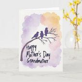 Paaskaart Moedersdag Violet Birds Kaart (Gele Bloem)