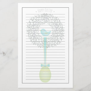 Paaskaart, vogelnesten en eieren briefpapier