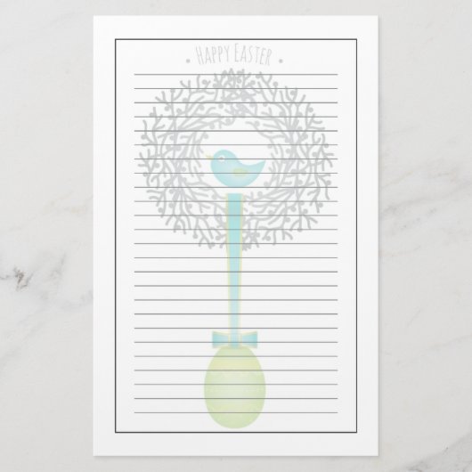 Paaskaart, vogelnesten en eieren briefpapier (Voorkant)