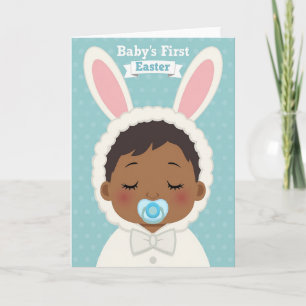 Paaskaart voor baby met polka stippen kaart