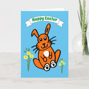 Paaskaart voor Bunny en Daffodis Kaart