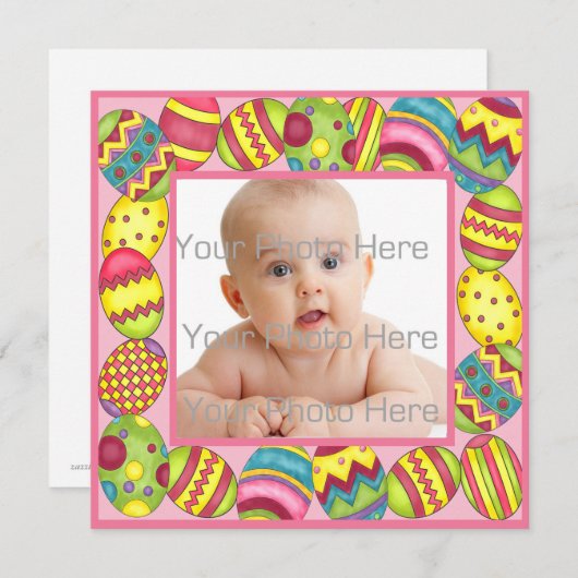 Paaskaart voor eitjes feestdagenkaart (Voorkant / Achterkant)