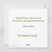 Paaskaart voor eitjes feestdagenkaart (Achterkant)