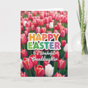 Paaskaart voor kleindochter met bloemen kaart