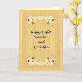 PaasKaart voor opa en opa Gold gekleurd Kaart (Gele Bloem)