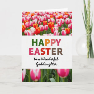 Paaskaart voor peetdochter met bloemen kaart