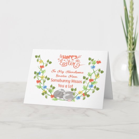 PaasKaart voor uw Man in het leger Bedankkaart (Voorkant)