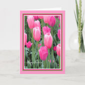 PaasKaart voor Zuster Hot Pink Tulips Feestdagen Kaart (Voorkant)