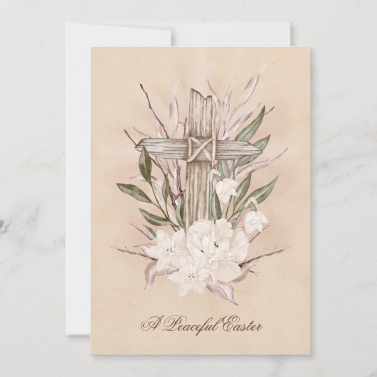Paaskaart vreedzame paaskaart bedankkaart (Voorkant)