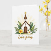 Paaskaarten met kapel kaart (Gele Bloem)