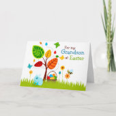 Paaskaarteneieren voor kleinzoon feestdagen kaart (Voorkant)