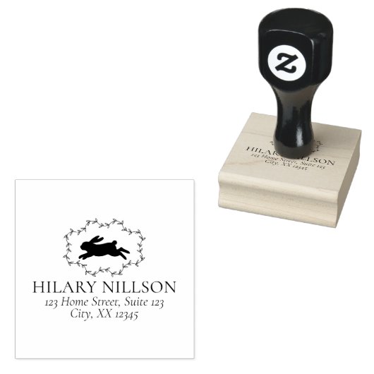 Paaskaartstap | Adres konijnstempel Rubberstempel (Gestempeld)