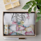 Paaskabouters in Waterverf Happy Birthday Tissuepapier (Geschenk)