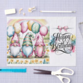 Paaskabouters in Waterverf Happy Birthday Tissuepapier (Craft)