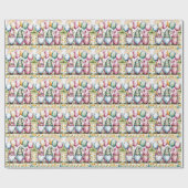 Paaskabouters in Waterverf verjaardagsfeest Cadeaupapier (Vlak)