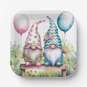 Paaskabouters in Waterverf verjaardagsfeest Papieren Bordje