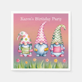 Paaskabouters in Waterverf verjaardagsfeest Servet