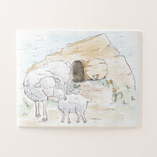 Paaskalk Lege tombe Legpuzzel