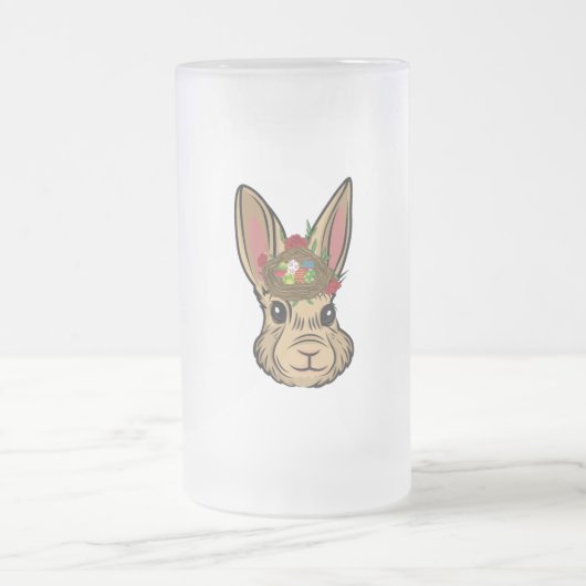 Paaskap met rasterpaaseieren matglas bierpul (Center)