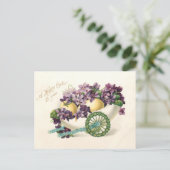  paaskarretje met Violet Feestdagenkaart (Staand voorkant)