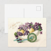  paaskarretje met Violet Feestdagenkaart (Voorkant / Achterkant)