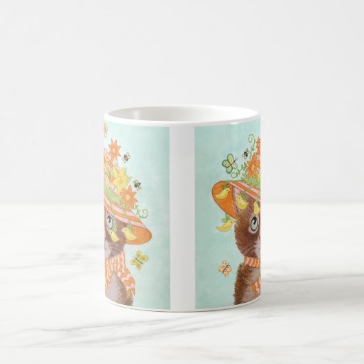 Paaskat in Pasen Bonnet met botervliegen Koffiemok (Center)