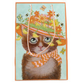 Paaskat in Pasen Bonnet met botervliegen Medium Cadeauzakje (Voorkant)