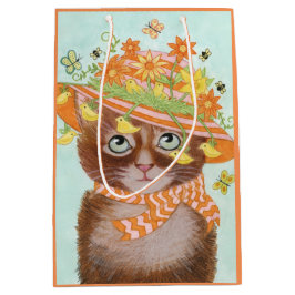 Paaskat in Pasen Bonnet met botervliegen Medium Cadeauzakje