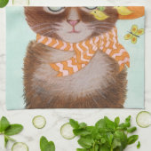 Paaskat in Pasen Bonnet met botervliegen Theedoek (Gevouwen)