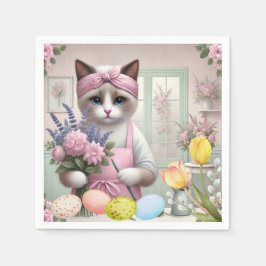 Paaskat met eieren servet