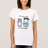 Paaskat miauw Schattige T-shirt (Voorkant)