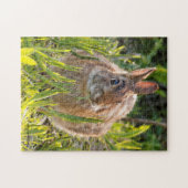 Paaskatoenstaart konijn in gras legpuzzel (Horizontaal)