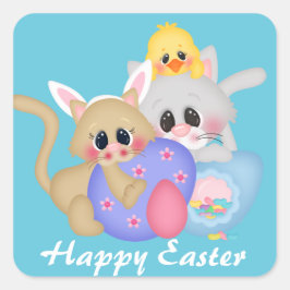 Paaskatten en Chick Vakantie sticker