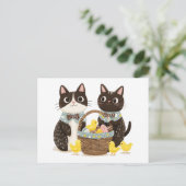 Paaskatten Paasmand Baby Chicks Briefkaart (Staand voorkant)