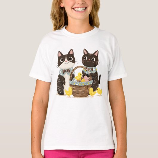 Paaskatten Paasmand Baby Chicks T-shirt (Voorkant)