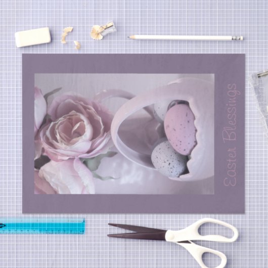 Paaskeramische mand met Rozen & bloemeneieren Tissuepapier (Craft)