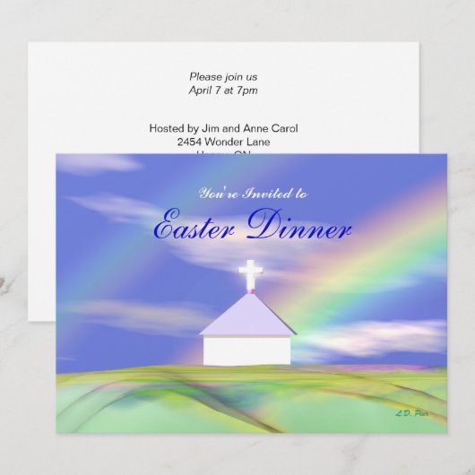 Paaskerk en regenboog kaart (Voorkant / Achterkant)