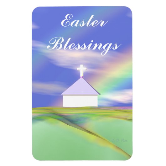 Paaskerk en regenboog magneet (Verticaal)