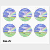Paaskerk en regenboog ronde sticker (Vel)