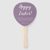 Paaskerkdienst Paarse Konijnenkonijn Custom Handwaaier (Achterkant)