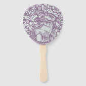 Paaskerkdienst Paarse Konijnenkonijn Custom Handwaaier (Voorkant)