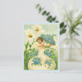  paaskers en bloemen briefkaart (Staand voorkant)