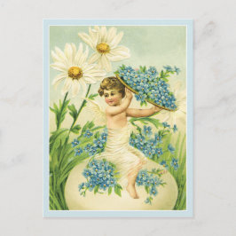 paaskers en bloemen briefkaart